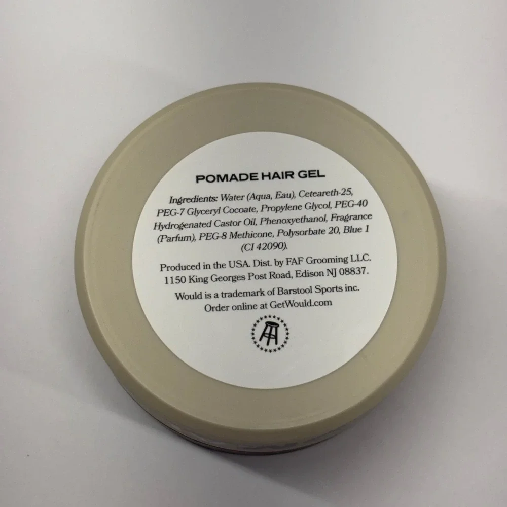 Would Pomade Hair Gel Men 2.5 oz Tan Glossy Finish Flexible Long Lasting Hold